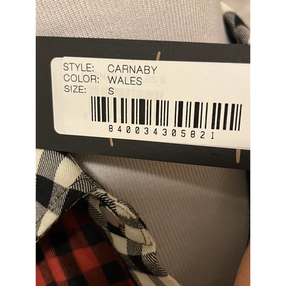 NWT! Petersyn x Revolve •S• Carnaby Tartan Plaid Red White Blue Shirt Pearl Snap - Picture 6 of 12